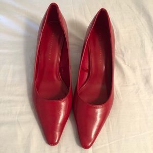 Zara Red Block Heels